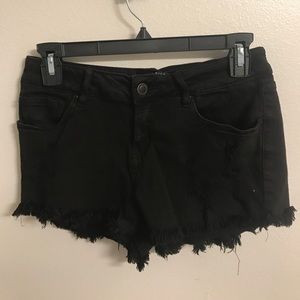 Cut off black jean shorts